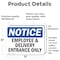 Signmission Employee And Delivery Entrance Only OSHA Notice Sign, Vinyl Decal, 7in W x 5in L, 2PK OS-2PACK-NS-D-57-L-11937 - alternate 6